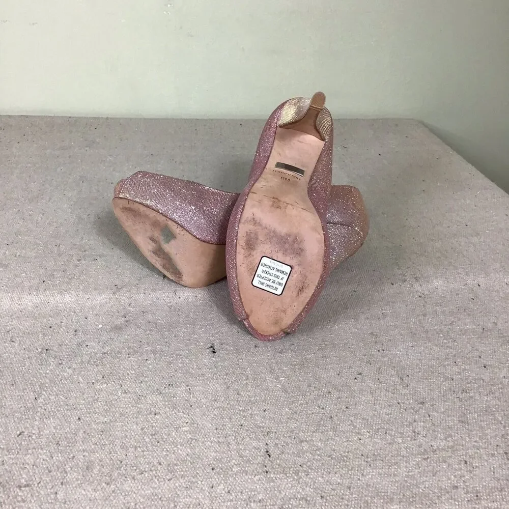 Badgley Mischka Women Shoes SZ. 9 Metallic Peep Toe Stiletto Wedding, night out